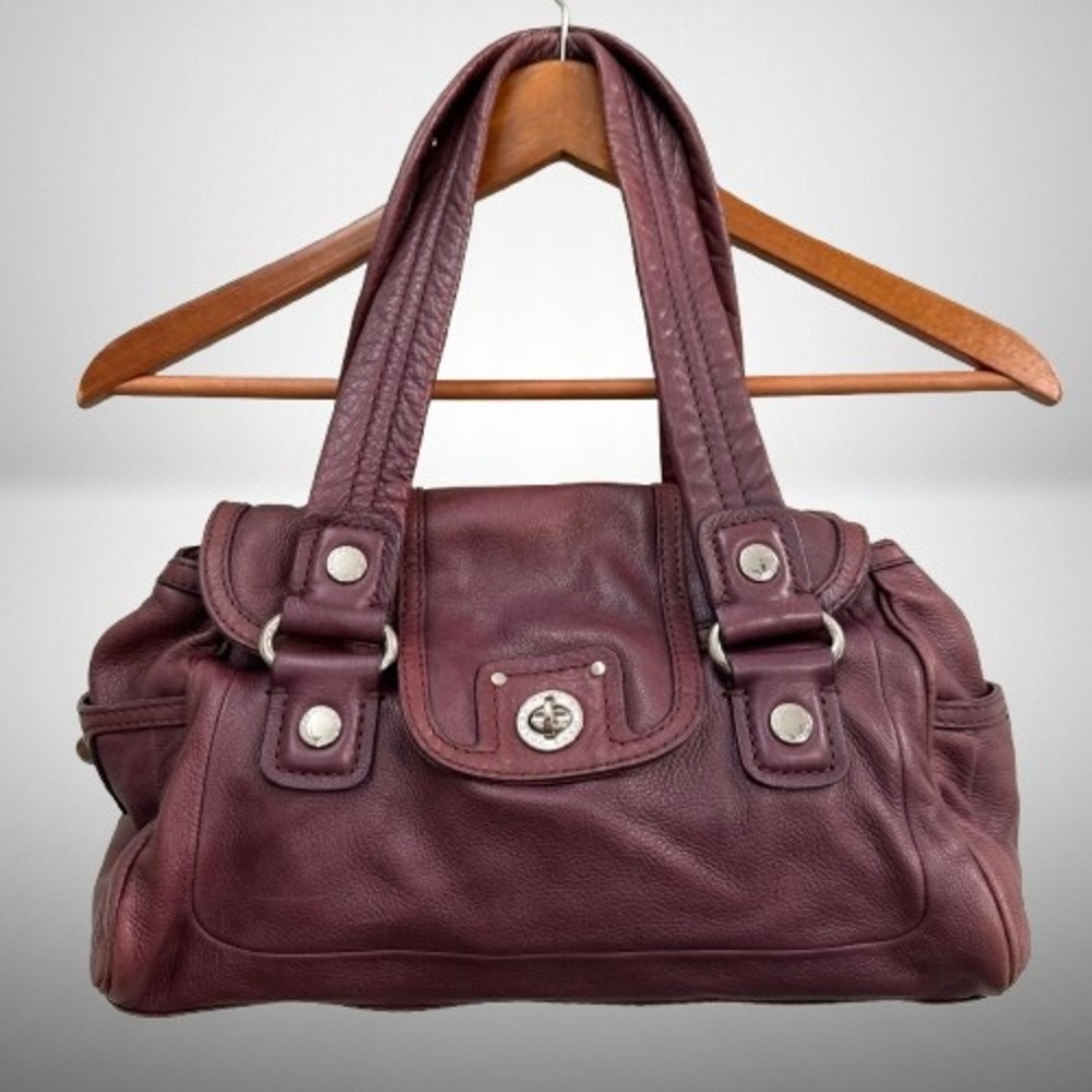 Marc by Marc Jacobs Totally Turnlock Quinn Satchel in Elderberry Plum Burgundy